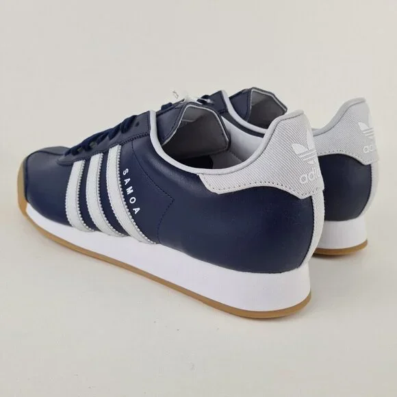 adidas Originals SAMOA Blue Grey Mens Shoes Leather Sneakers - Picture 8 of 11